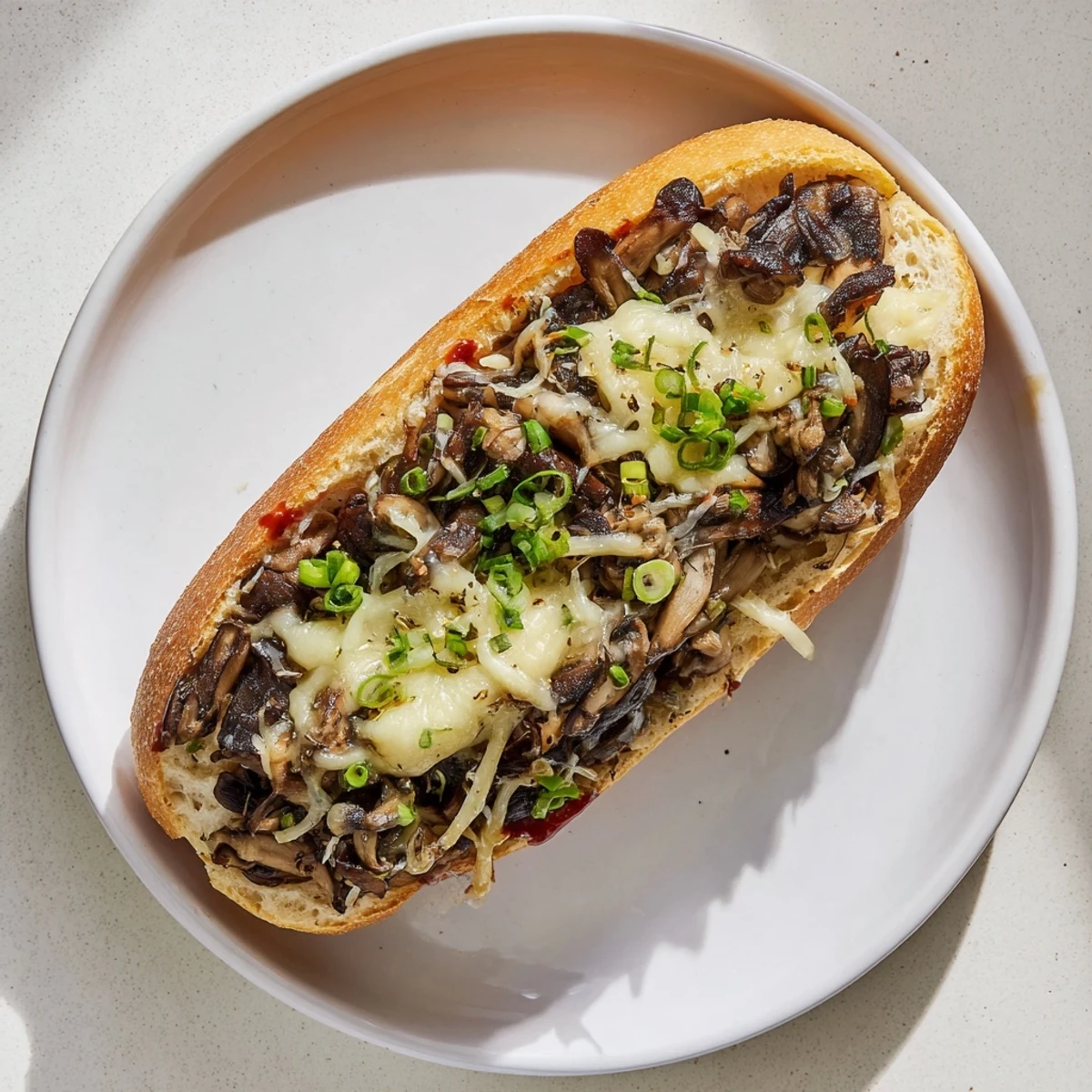 Enjoy the delicious Air Fryer Zapiekanka; imagine melted mozzarella atop a flavorful open-faced sandwich.