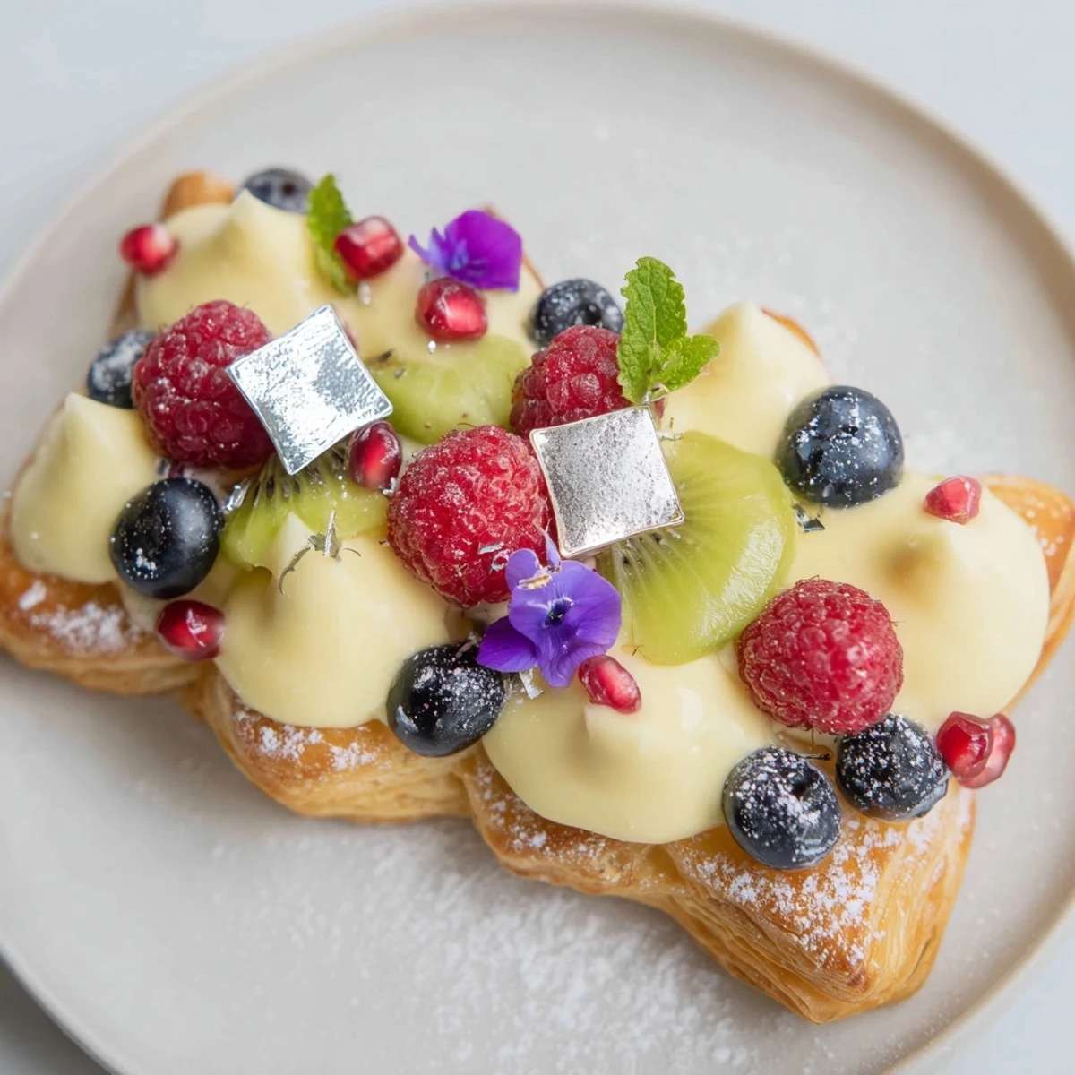 Elegant Luxury Diamond Engagement Platter with jewel-toned fruits and creamy vanilla filling.