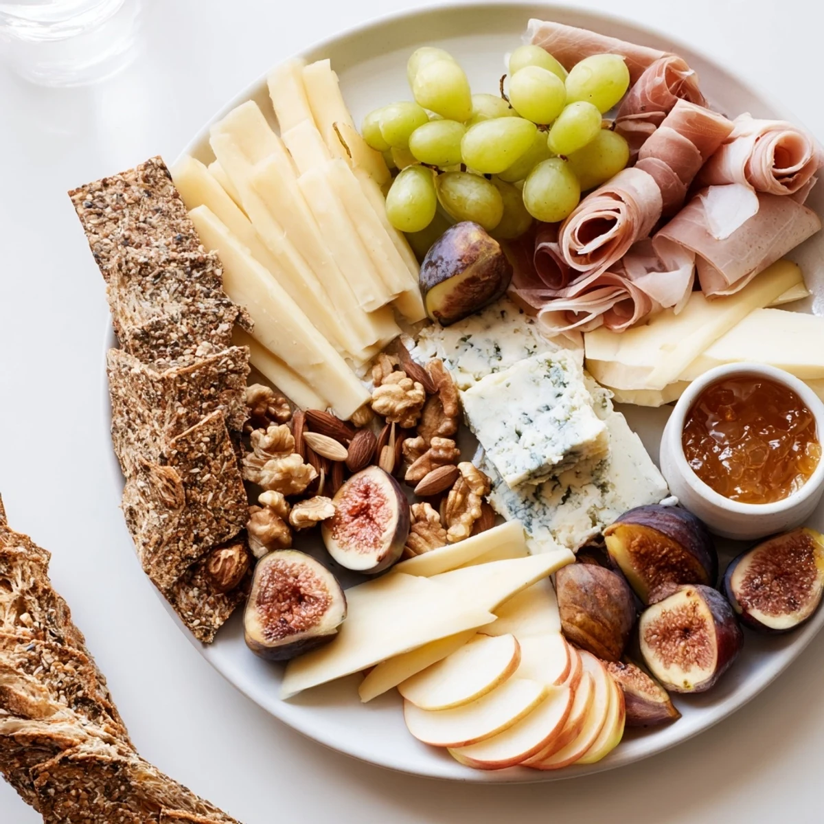 Delectable Wine & Food Pairing Platter featuring a spread of cheeses, meats, and colorful seasonal fruits.