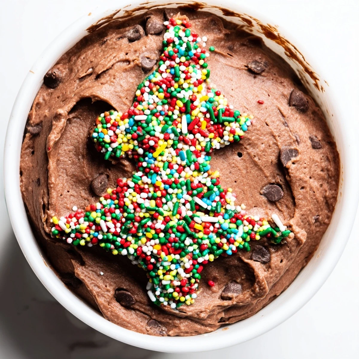 Holiday sprinkles adorn this Festive Tree Brownie Dip, a decadent treat perfect for your party spread.