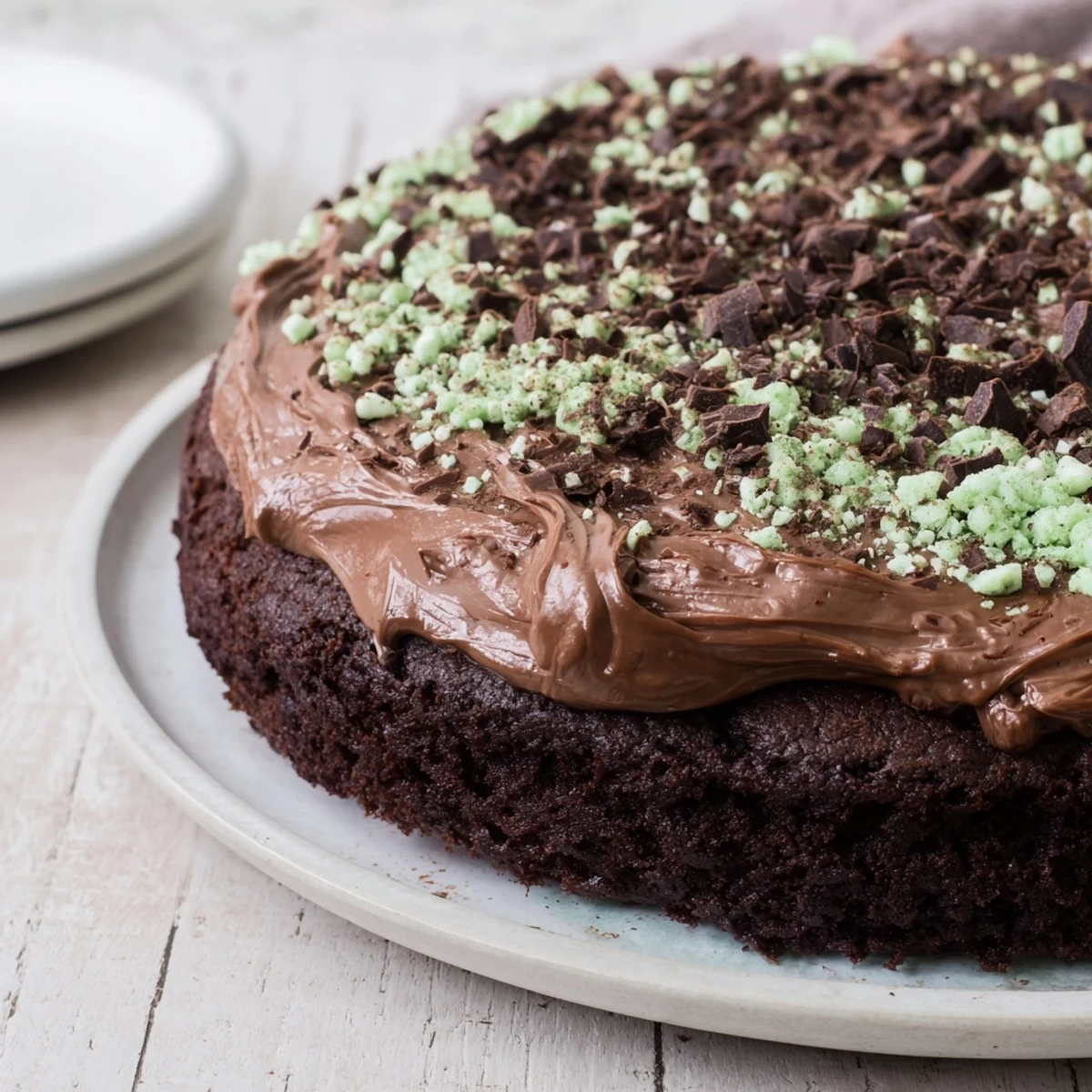 Warm Peppermint Mocha Brownie Bites, fresh out of the oven, offer a delicious chocolate and peppermint aroma.