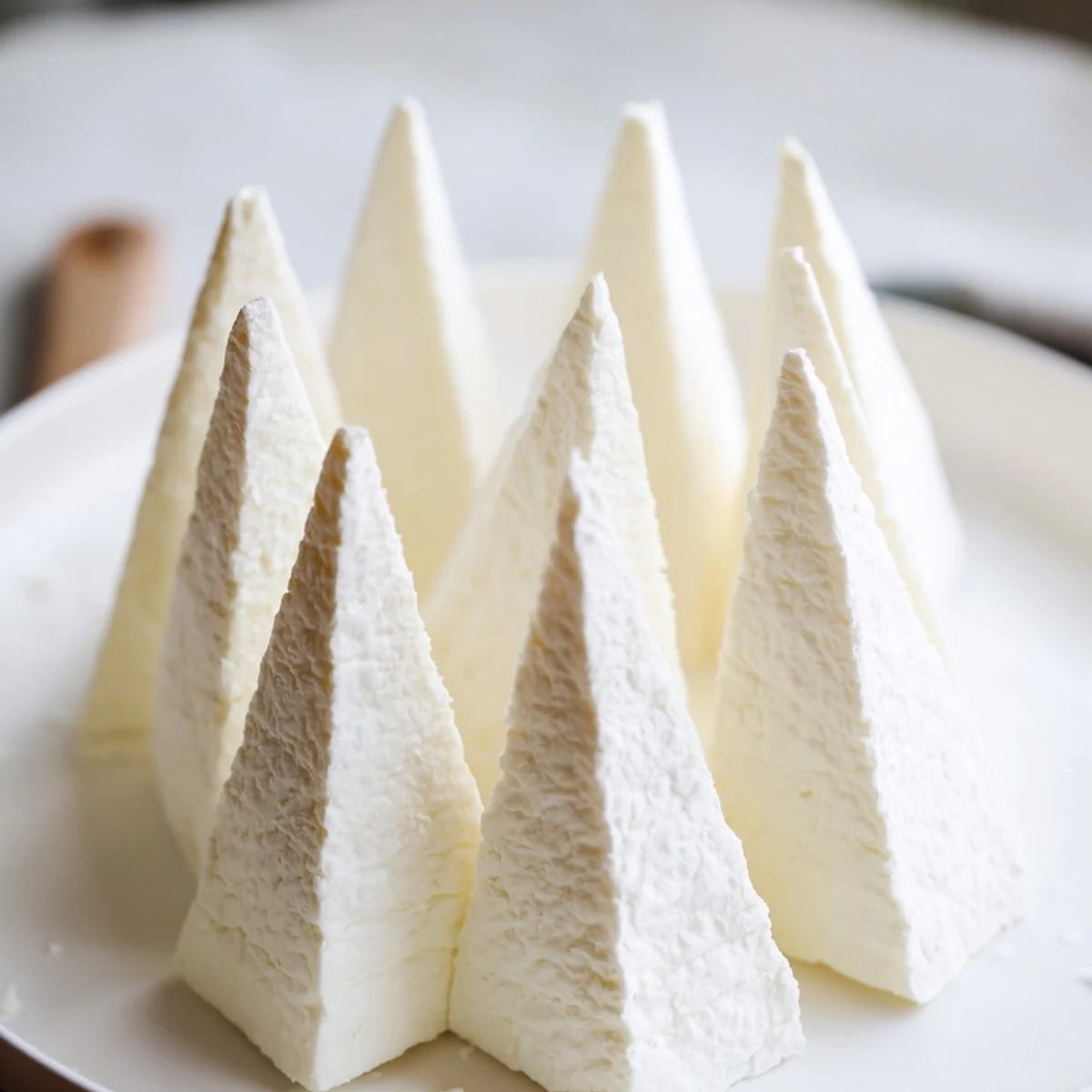 Snowcapped Range appetizer featuring creamy Brie mountains dusted with parmesan "snow."