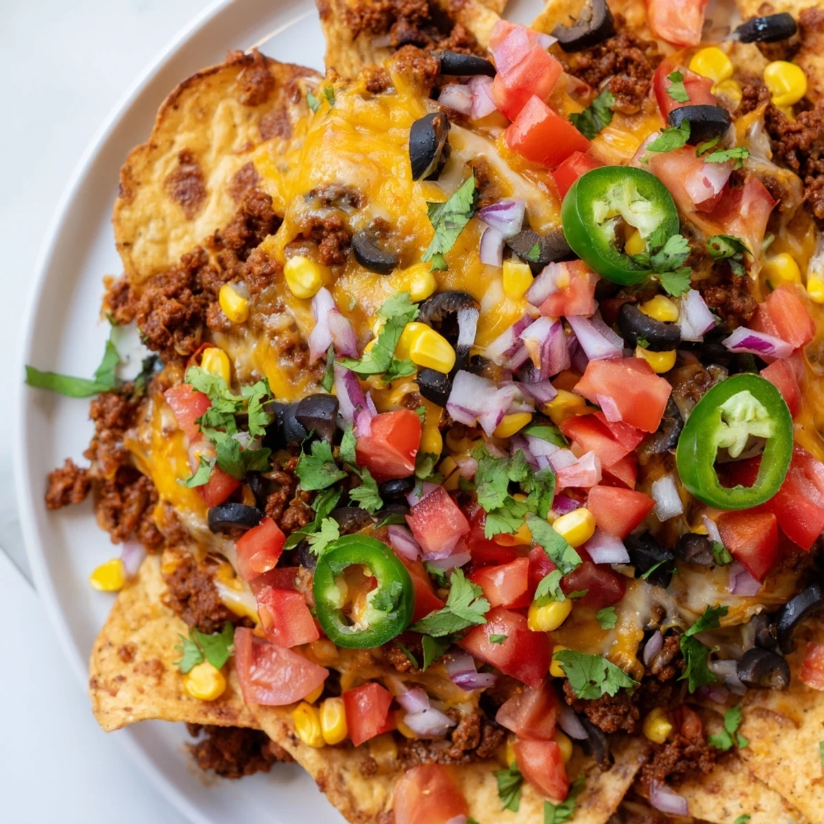 Crispy, cheesy Easy Sheet-Pan Nachos piled high with toppings, a perfect appetizer for sharing at your next gathering.