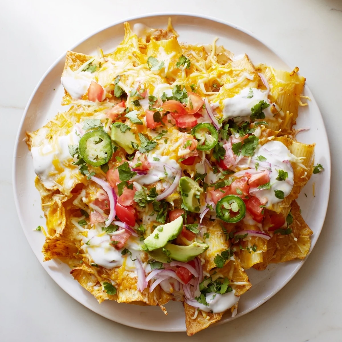 Pasta Chips Nachos Dish