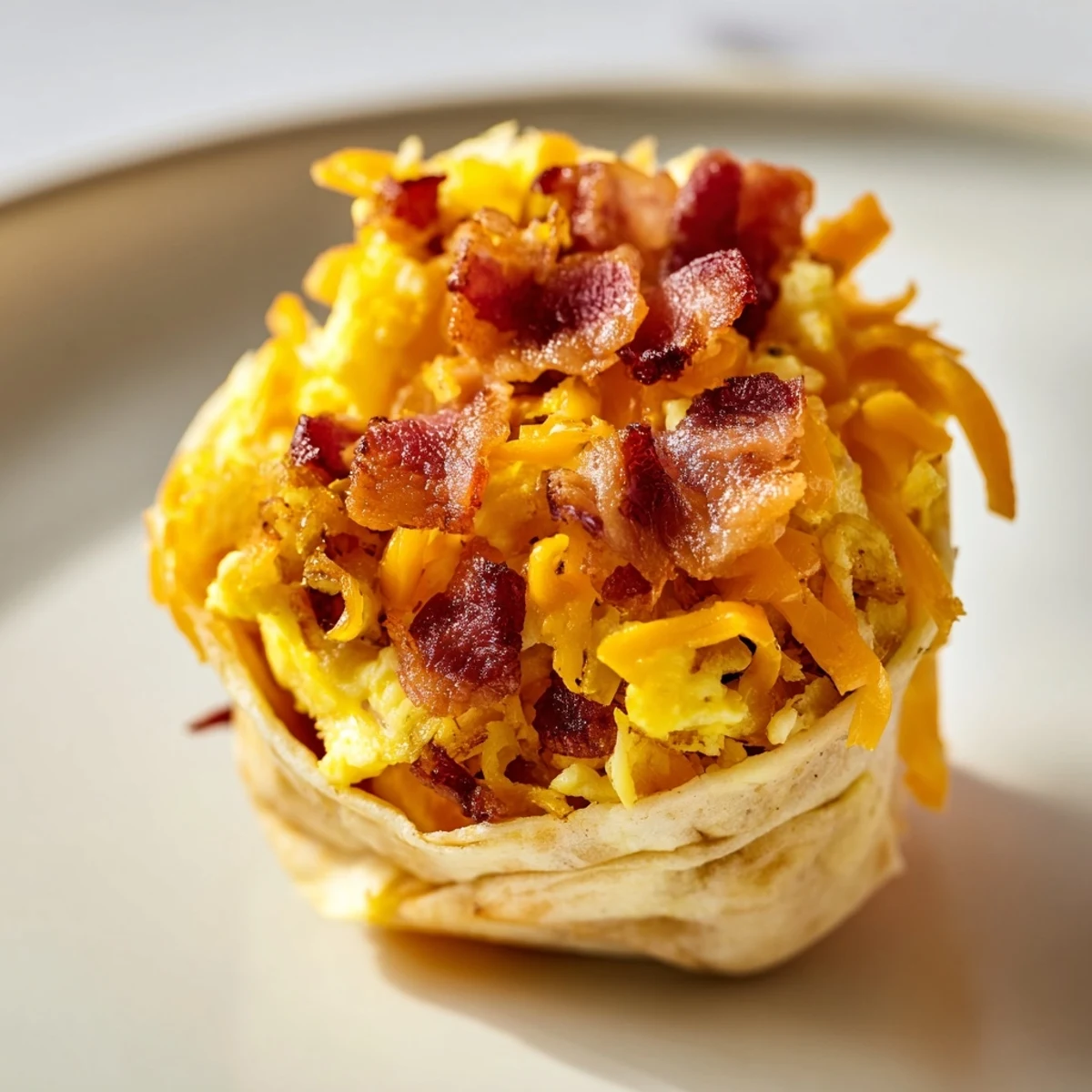 Golden-baked B.E.C. Breakfast Bites reveal a crispy hash brown exterior with savory filling.