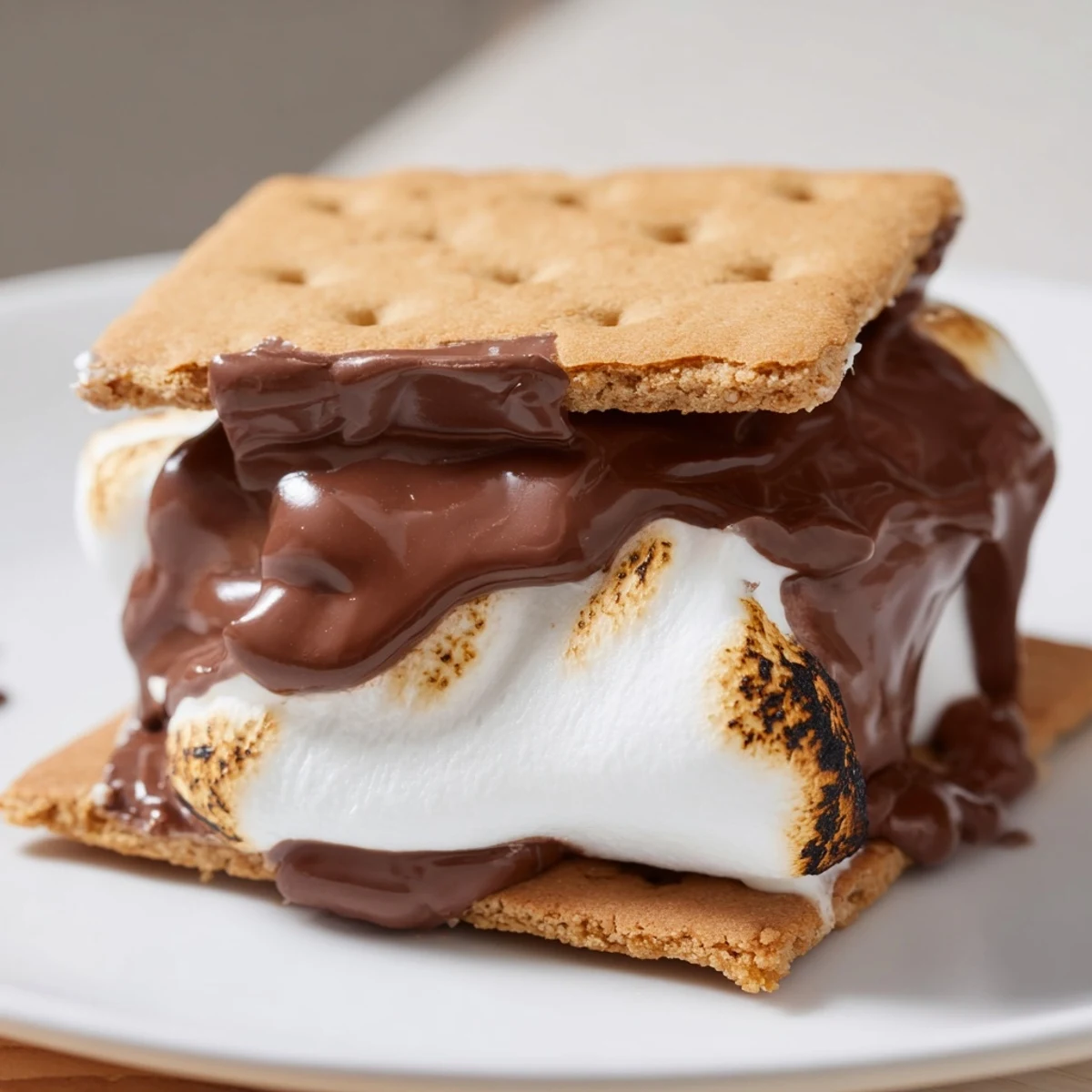 Air Fryer S'mores feature golden, toasted marshmallows and melted chocolate sandwiched between crisp graham crackers.