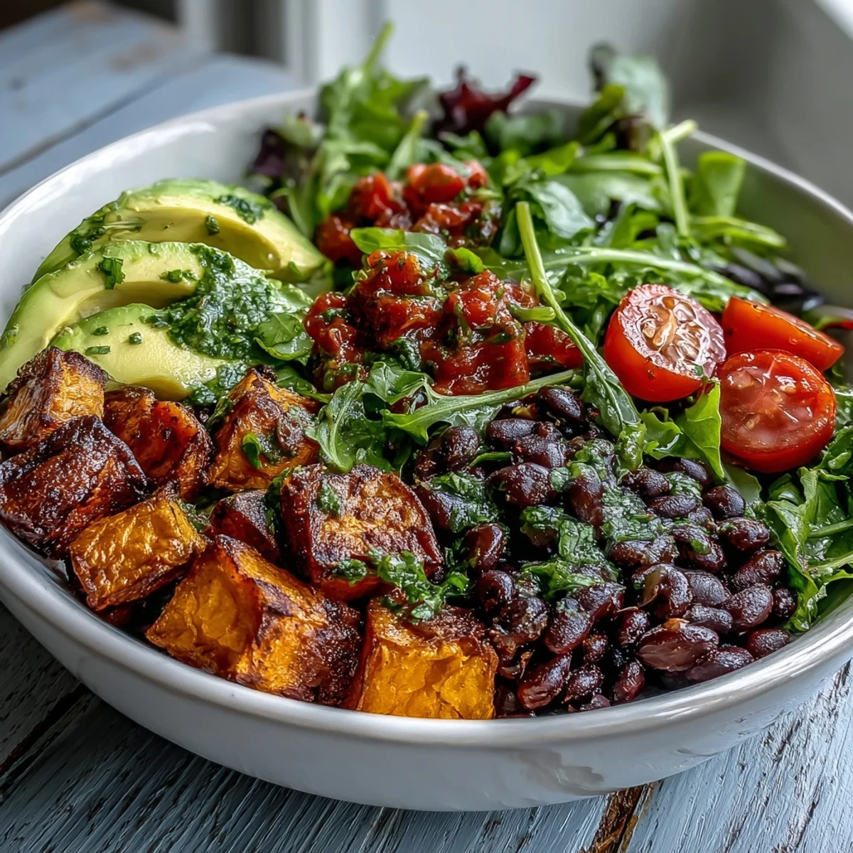 Vibrant Sweet Potato and Black Bean Bowl with Fresh Lime Dressing
