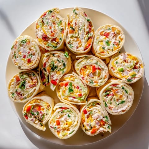 Close-up of freshly sliced Cozy Scarf Holiday Pinwheel Wraps showcasing creamy filling and colorful ingredients.