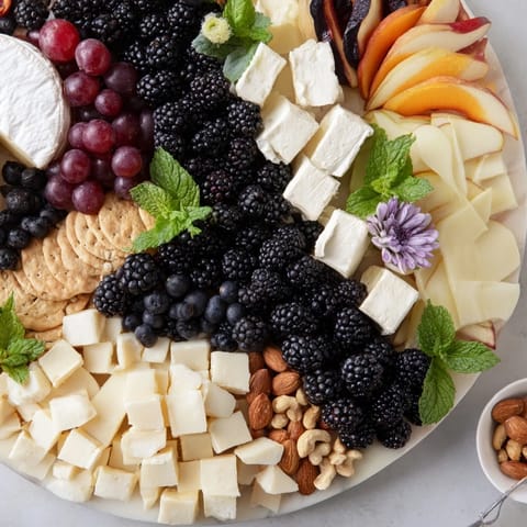 This visually balanced Yin-Yang Balance recipe offers a beautiful cheese and fruit presentation for a crowd.