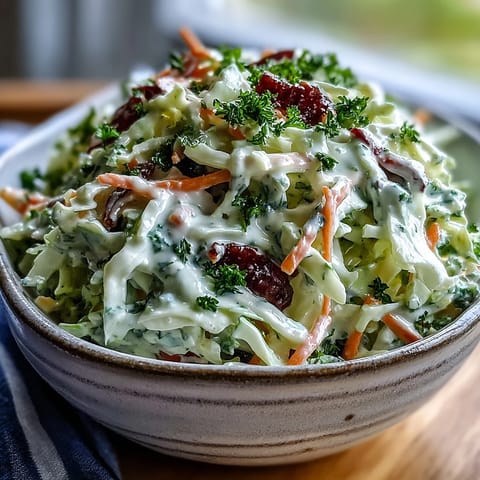A vibrant bowl of Coleslaw With Creamy Dressing, tossed with red cabbage and carrots, ideal for a summer barbecue plate.