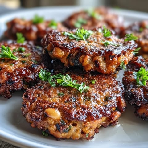 Golden, crispy Black-Eyed Pea Fritters are drained on paper towels, served hot with a creamy dipping sauce.