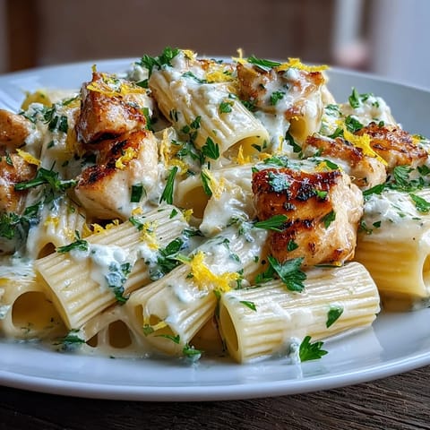 Tender chicken and penne tossed in a tangy feta and lemon cream sauce.