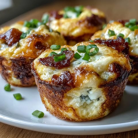 A close-up view reveals the cheesy interior of a Ranch Bacon Breakfast Egg Bite, ready to be eaten as a quick gluten-free breakfast.