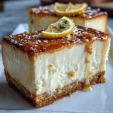 Creamy Limoncello cheesecake bars with a zesty lemon cookie crust, perfect for summer dessert.  