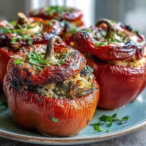 Stuffed Bell Peppers Quinoa Herbs