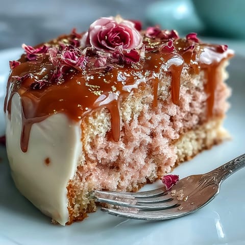 Elegant bridal shower rosé velvet cake with glistening gold drip detail.