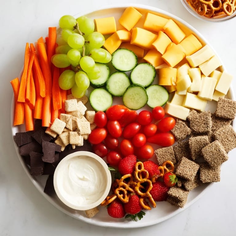A generously arranged Fox & Friends Snack Tray, promising a delightful mix of savory and sweet bites.