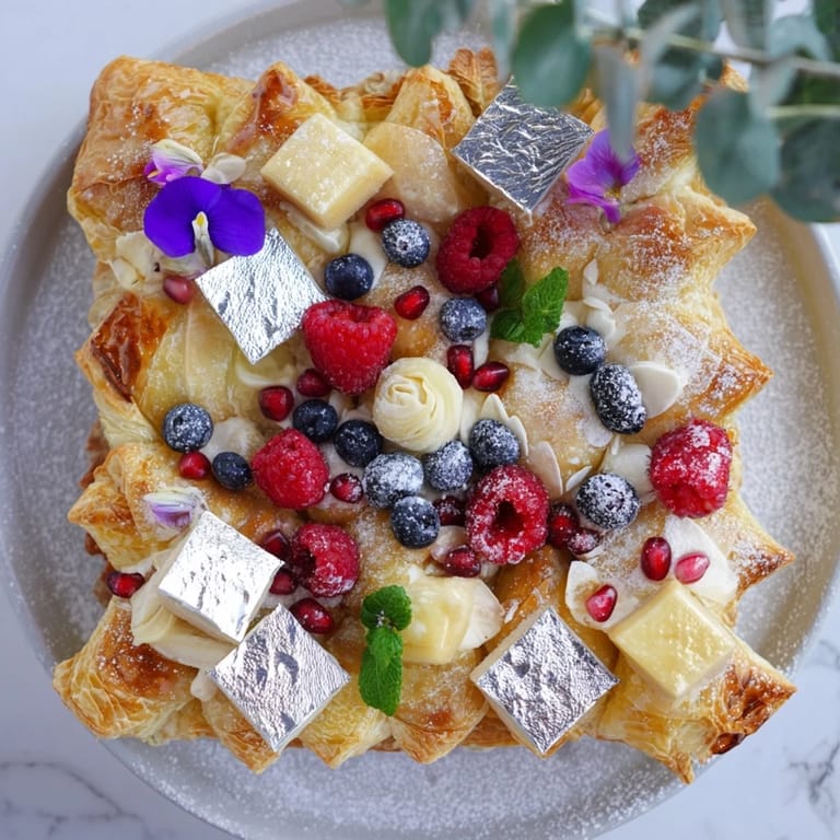 Golden, baked pastries and white chocolate diamonds create a beautiful Luxury Diamond Engagement Platter.