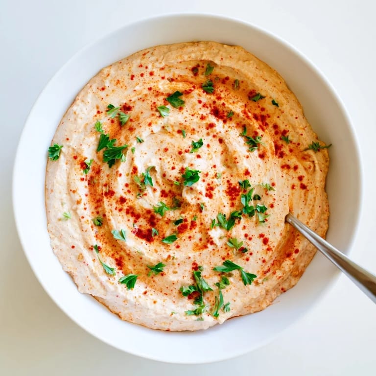 Close-up of the creamy Volcanic Lava Spicy Dip, showcasing its rich texture and fiery red color.