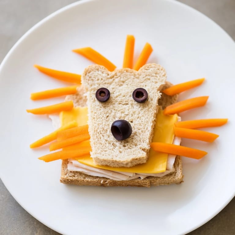 Savory Horse Head Sandwich shapes, filled with cheese and turkey, perfectly arranged with decorative carrot.