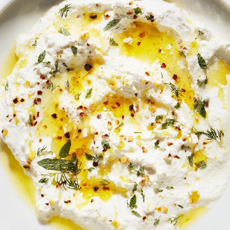 A vibrant bowl of Angel Wings Whipped Feta Dip, perfectly textured and ready to be scooped up.