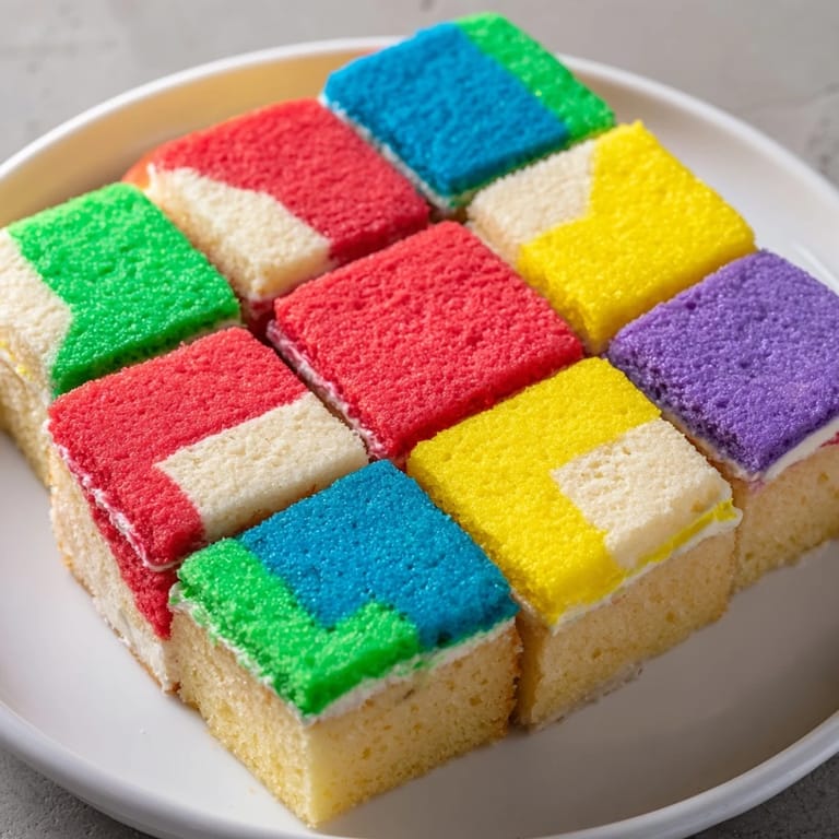 This photo depicts The Cozy Quilt Patchwork Cake, a dessert with a detailed, creative patchwork design.