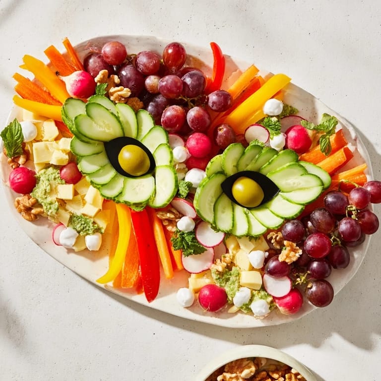 Enjoy the fresh flavors of this delightful Masquerade Mask, an array of vibrant vegetables and cheeses, perfect for any gathering.