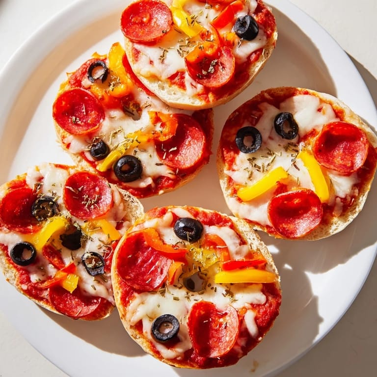 Enjoy fresh-from-the-air-fryer mini bagel pizzas; the perfect bite-sized party appetizer.