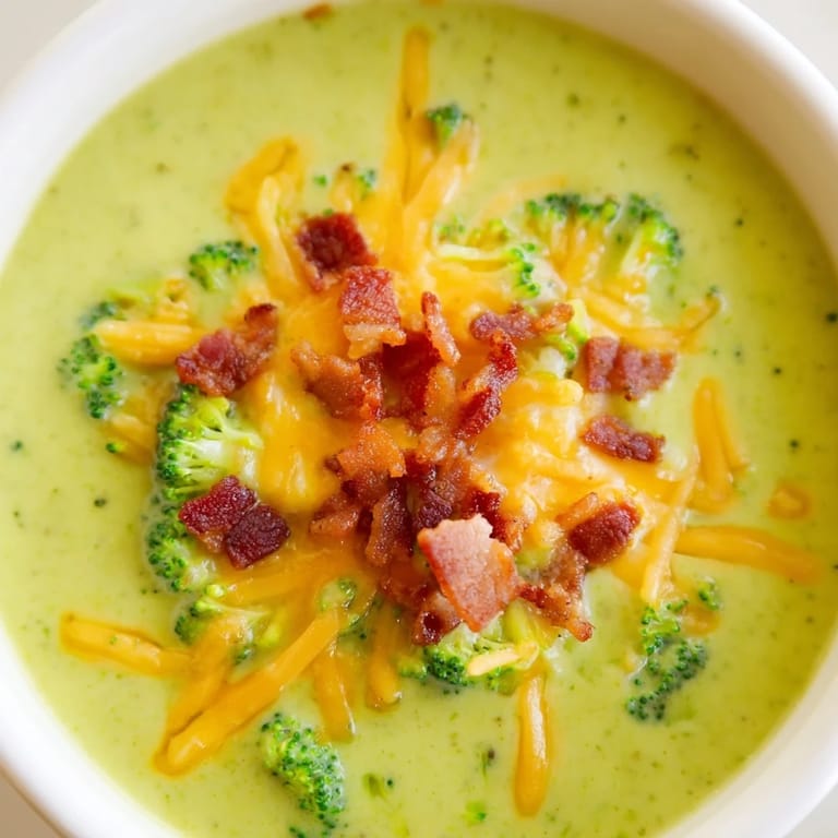 A steaming bowl of Broccoli Cheddar Soup, served with a side of toasted, golden buttered bread.