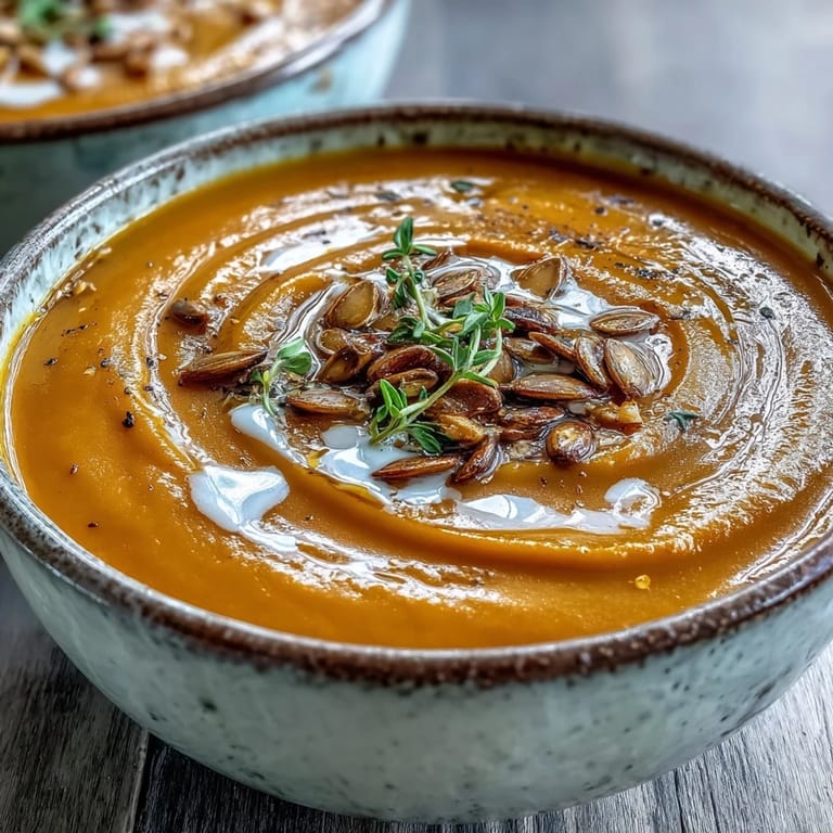 Velvety Butternut Squash Soup with warm cinnamon and nutmeg spices, presented in a white bowl beside crusty bread.