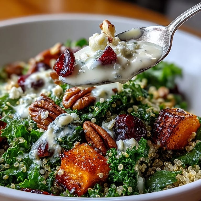 Crumbled blue cheese and toasted pecans add texture to the healthy vegetarian meal.