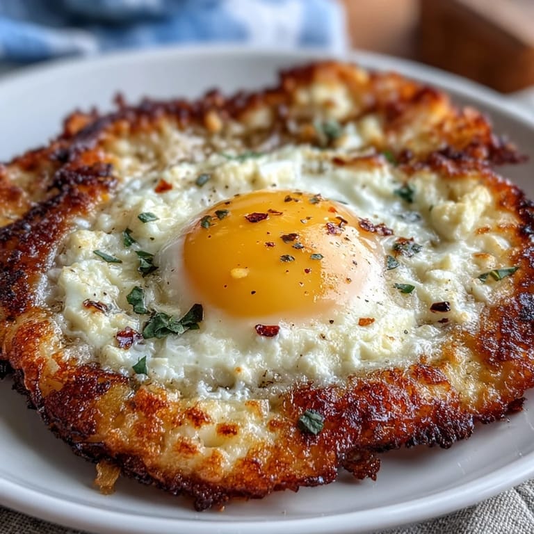 Runny yolk drips over savory, crunchy feta in a nonstick skillet, ready for brunch.
