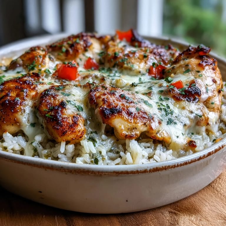Served in a white baking dish with a serving spoon, it's perfect with a side of steamed broccoli.