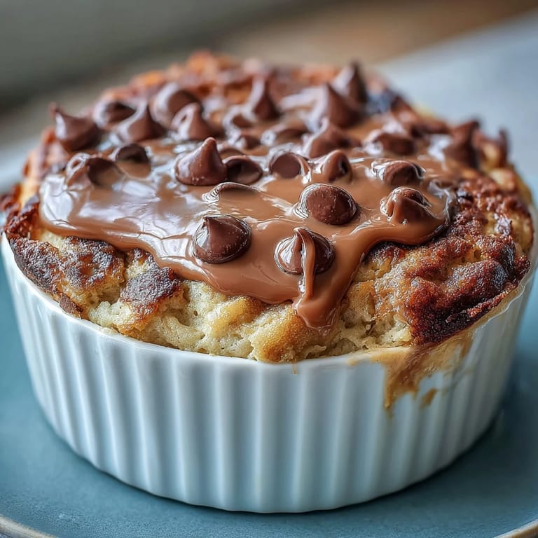 Healthy Peanut Butter Cup Protein Pancake Bowl topped with chocolate chips and sliced bananas for a nutritious breakfast treat.