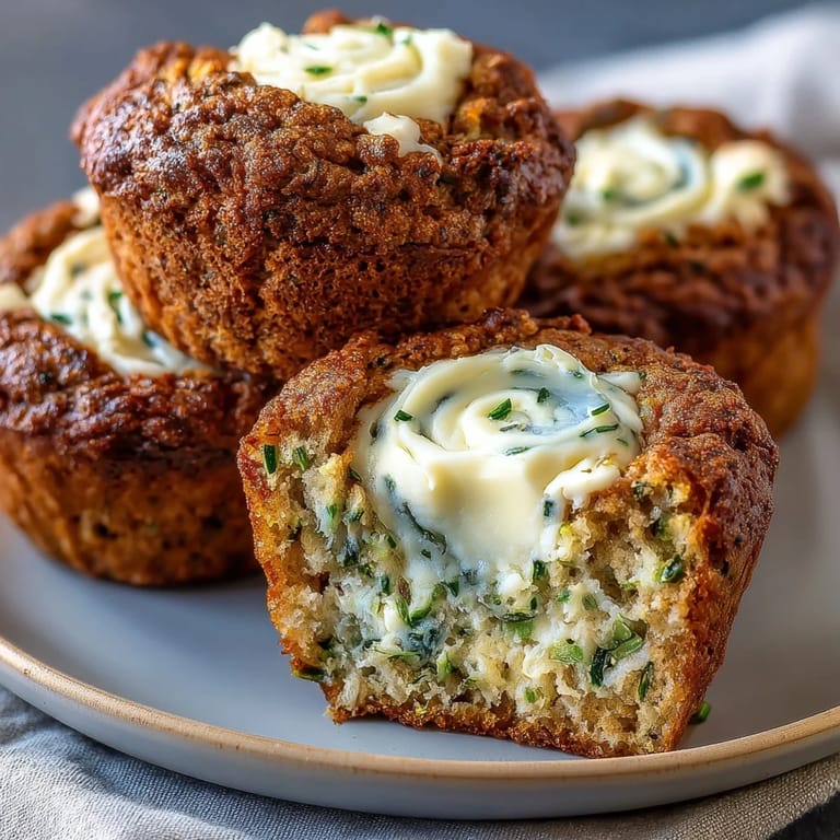 Soft, spiced muffins filled with grated carrot and zucchini, finished with a creamy light cream cheese swirl.