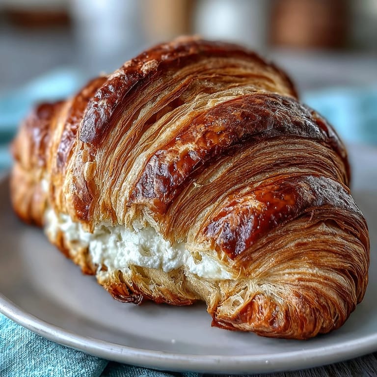 Buttery, golden sourdough croissants with crisp edges and soft, airy layers, perfect for a French-inspired breakfast or brunch.