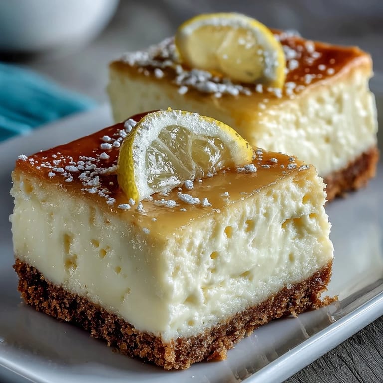 Tangy Limoncello cheesecake filling atop a buttery lemon shortbread crust, drizzled with citrus glaze.  