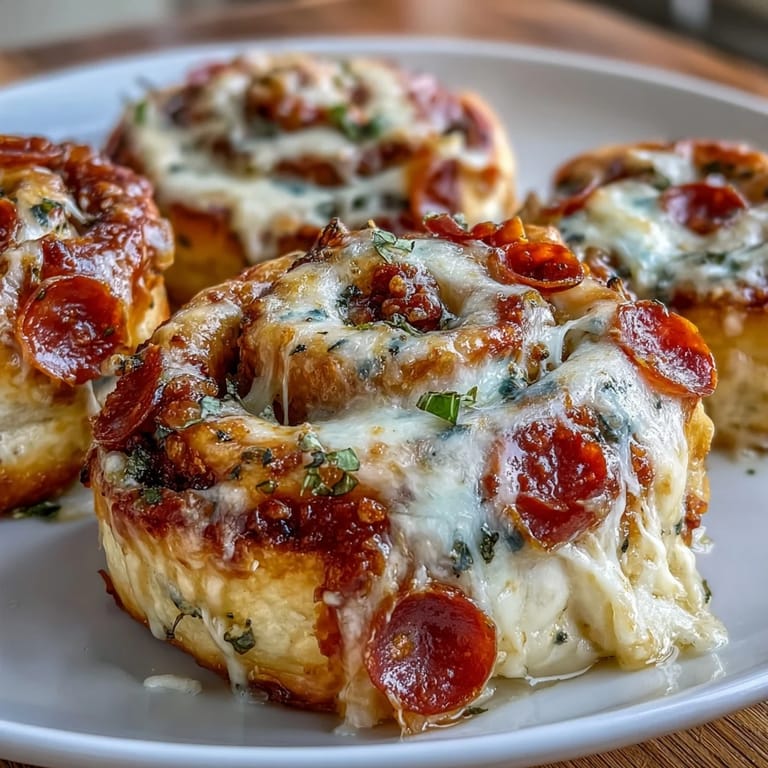 Savory pepperoni and mozzarella pinwheels baked until golden, with bubbling cheese and Italian herbs in every bite.