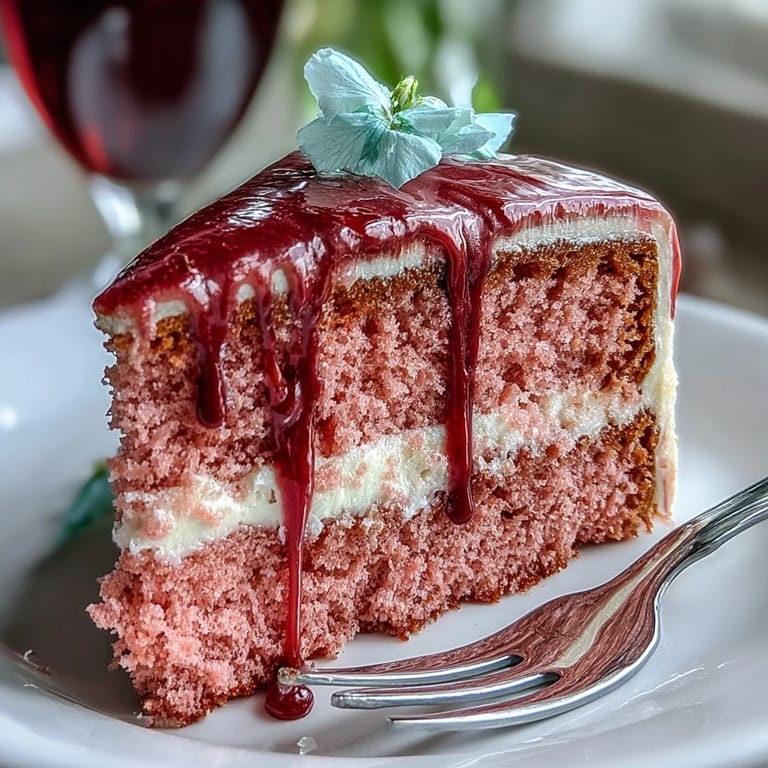 Decadent Bridal Shower Rosé Velvet Cake, perfect for celebrations with its delicate frosting and shine.
